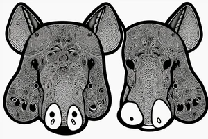 Cute Tapir Head Simple tattoo idea