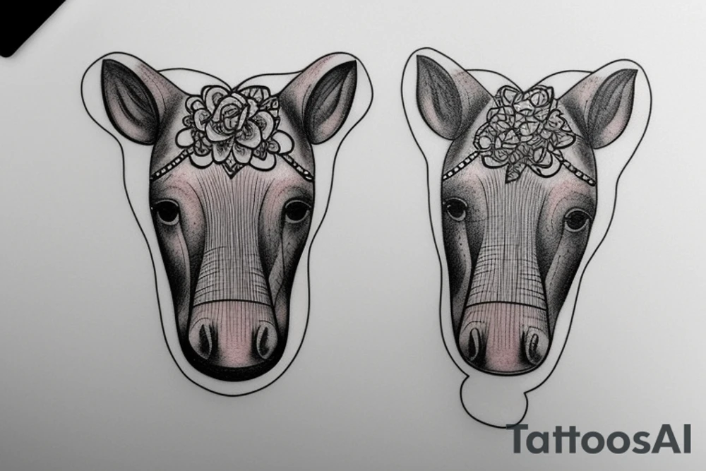 Cute Tapir Head Simple tattoo idea