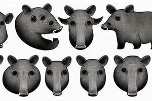 Cute Tapir Head Simple tattoo idea