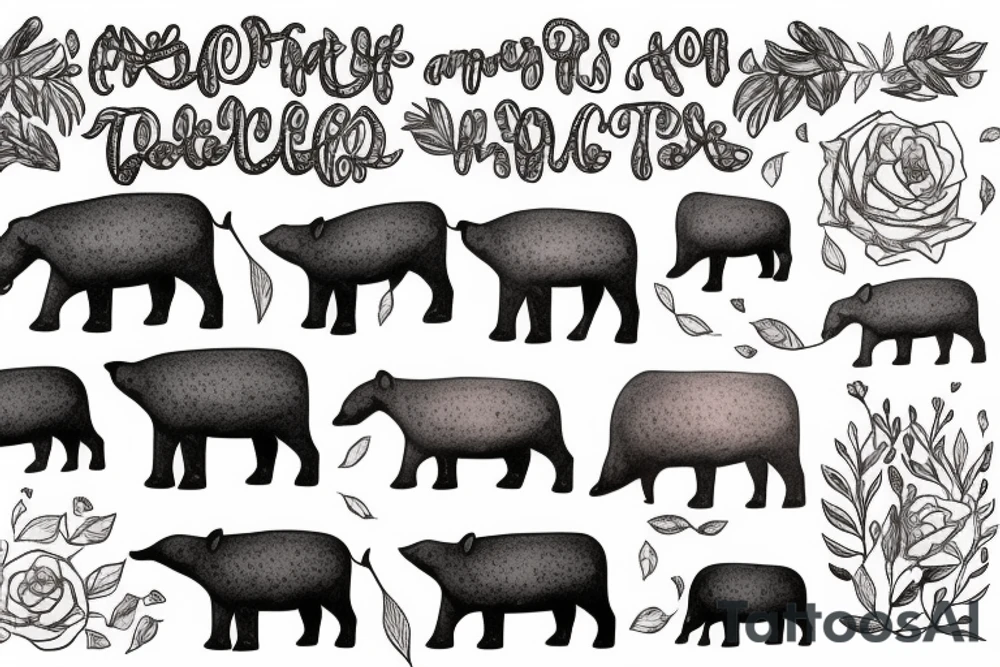 Cute Tapir tattoo idea