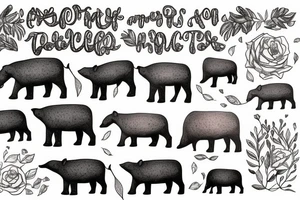 Cute Tapir tattoo idea