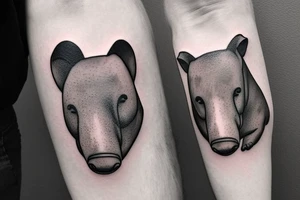 Simple Cute Tapir tattoo idea