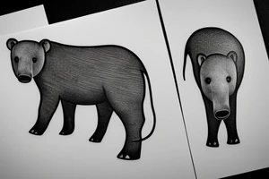 Simple Cute Tapir tattoo idea
