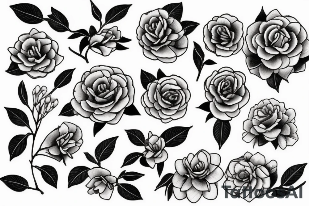 One Big Camellia Flower tattoo idea