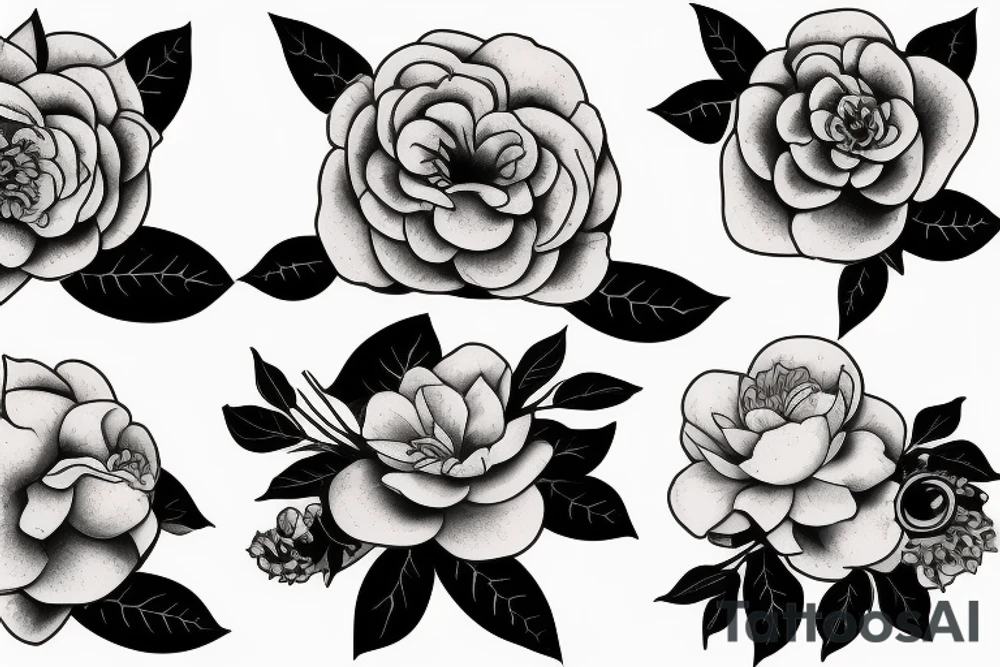 One Big Camellia Flower tattoo idea