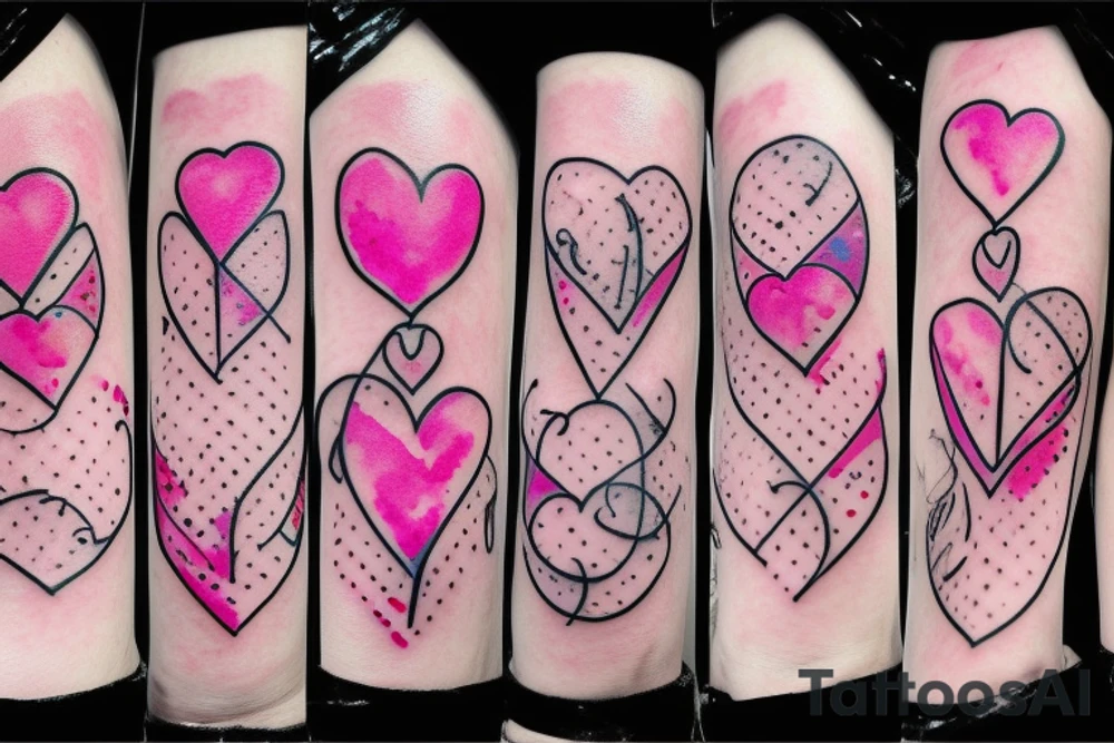 bottle heart watercolor pink tattoo idea