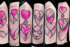 bottle heart watercolor pink tattoo idea