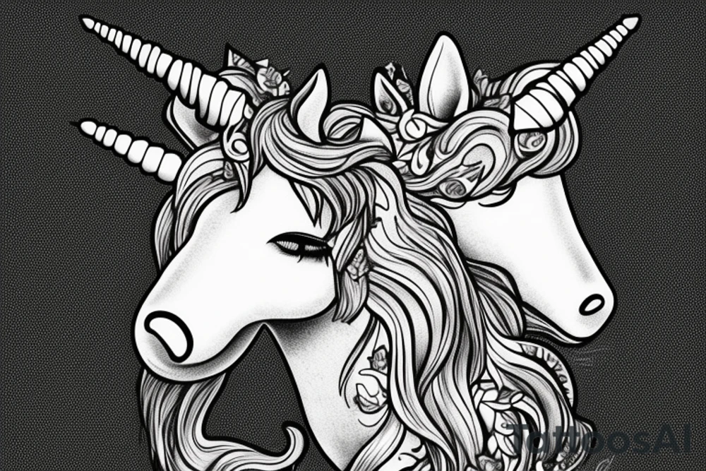 Unicorn with a factory pipe instead horn tattoo idea Unicorn with a factory pipe instead horn tattoo idea