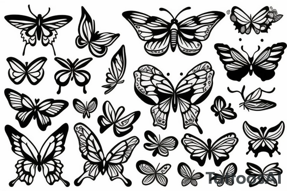 butterfly flower tattoo idea