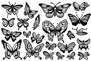 butterfly flower tattoo idea