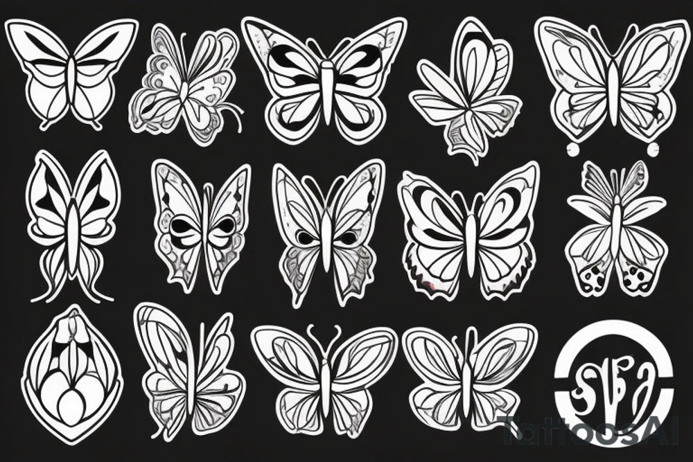 butterfly flower tattoo idea