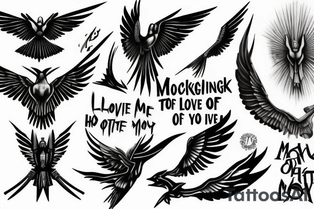 mockingjay, master of my own fate, i love myself tattoo idea