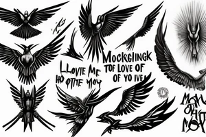 mockingjay, master of my own fate, i love myself tattoo idea