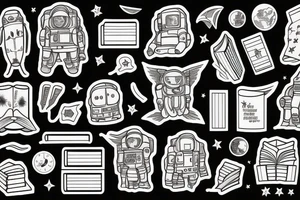Astronaut With books tattoo idea