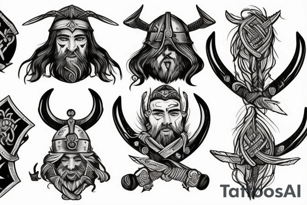 a viking on the battlefield tattoo idea