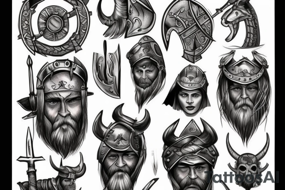 a viking on the battlefield tattoo idea