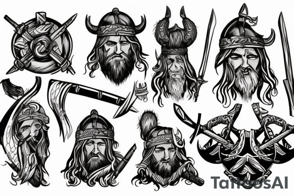 a viking on the battlefield tattoo idea