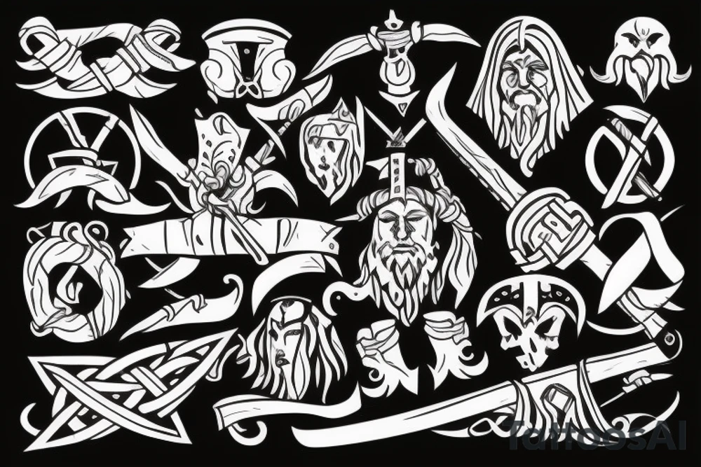 a viking on the battlefield tattoo idea