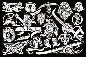 a viking on the battlefield tattoo idea