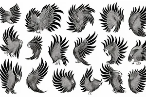 rampant phoenix in shaded greyscale tattoo idea