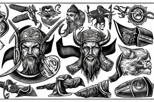 viking on the battlefield fighting the enemy tattoo idea