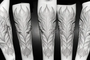 big minimalist surging phoenix with shaded greyscale with long detailed tail with flames tattoo idea