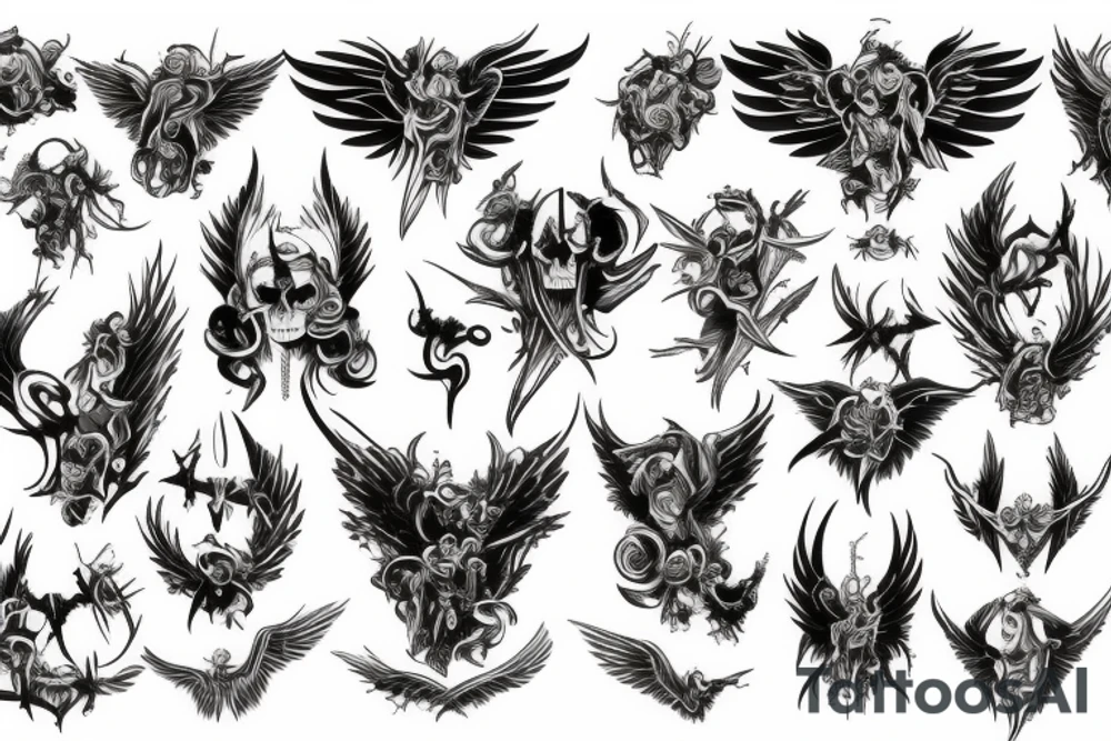 angels demons tattoo idea
