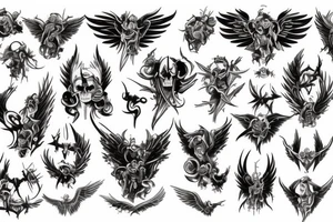 angels demons tattoo idea