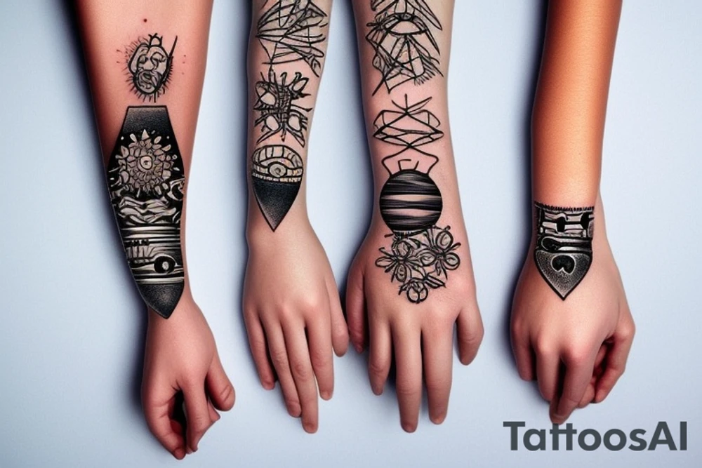bracelet of hands that hold hands tattoo idea