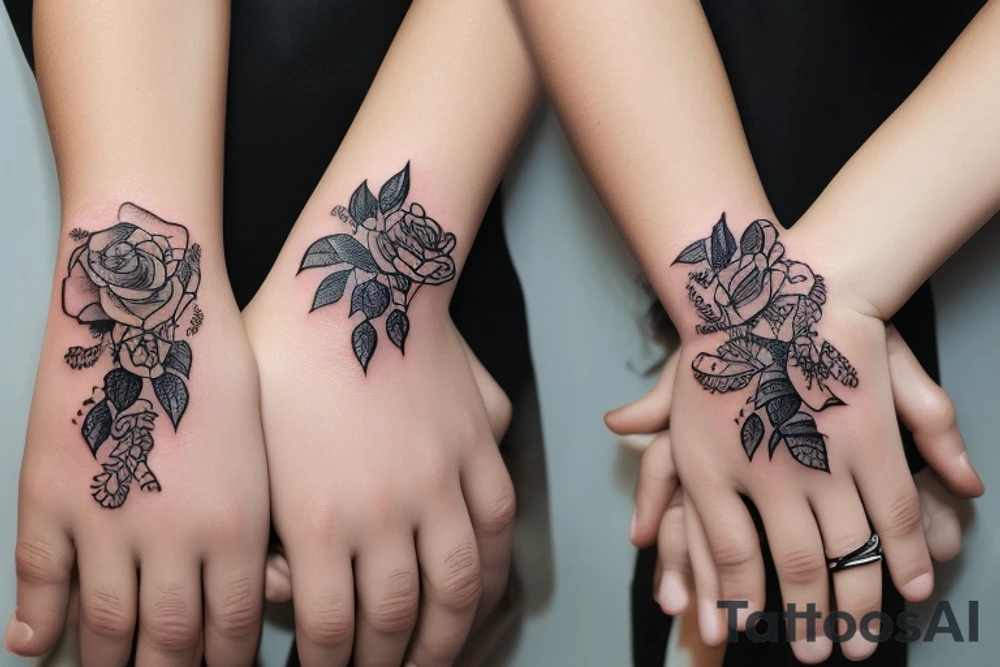 bracelet of hands that hold hands tattoo idea