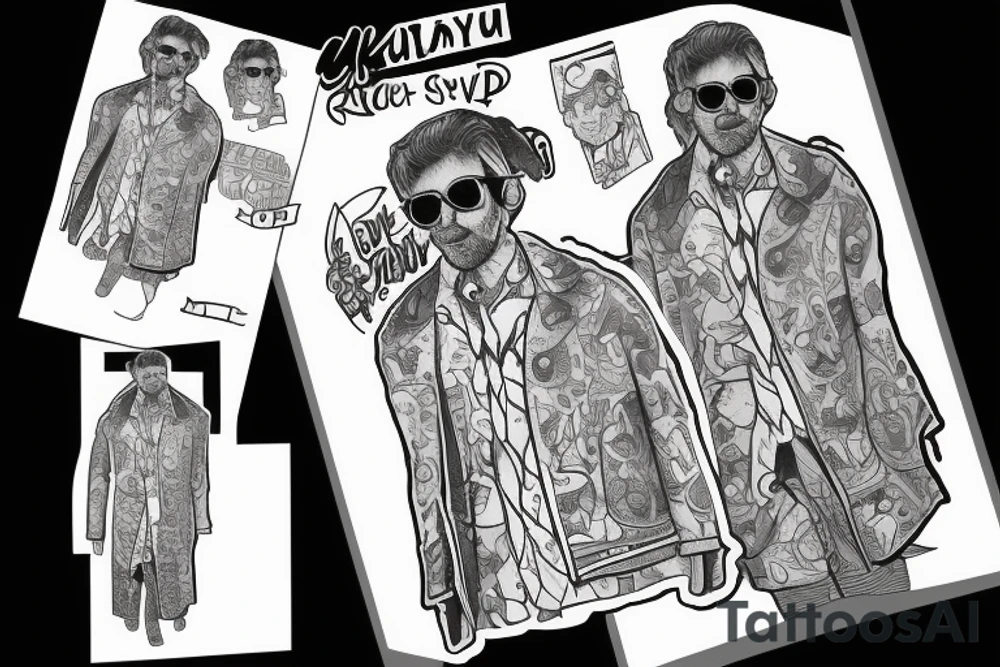 rick estlay in his coat from the "Never gonna give you up" tattoo idea