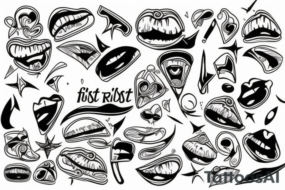 First kiss tattoo idea