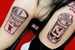 KFC bucket with gaming controller tattoo idea