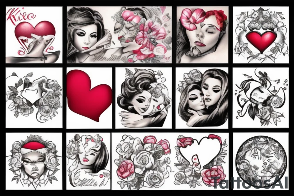 First kiss tattoo idea