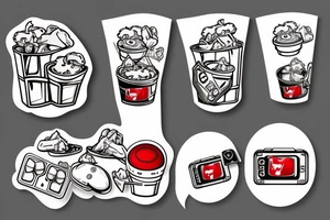 KFC chicken bucket with gaming controller tattoo idea