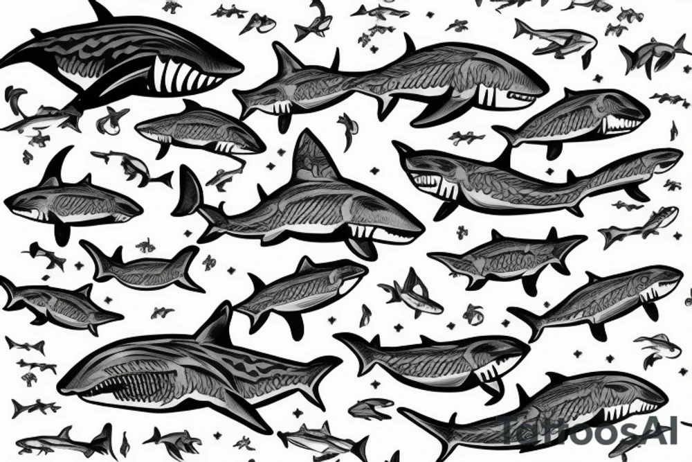 Shark with khife tattoo idea