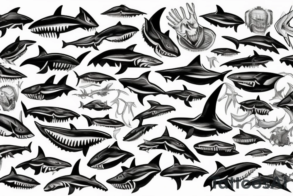 Scary Shark tattoo idea
