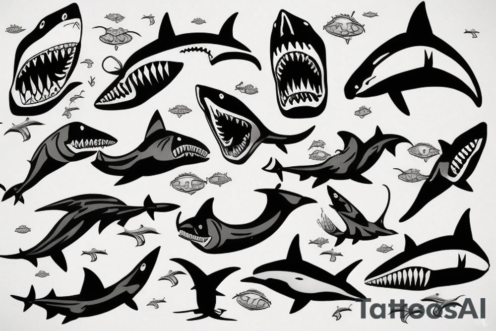 Scary Shark tattoo idea
