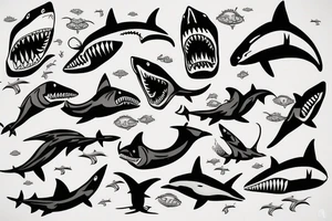 Scary Shark tattoo idea