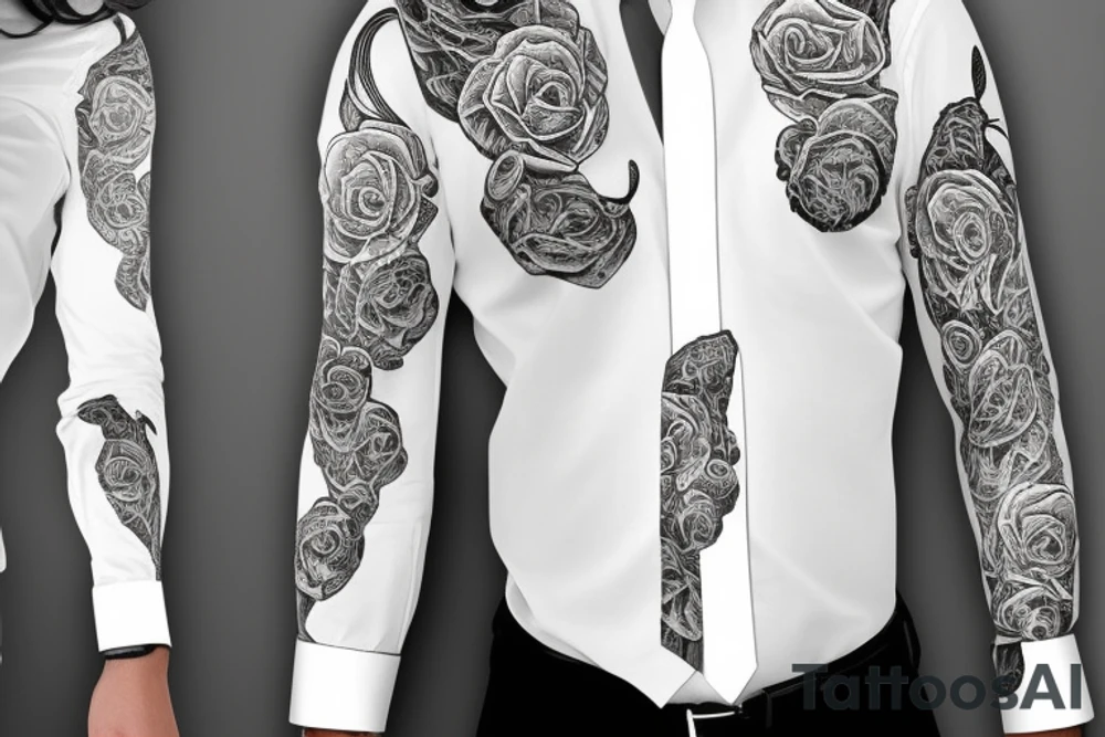 white formal business shirt tattoo idea