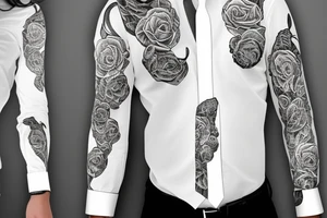 white formal business shirt tattoo idea