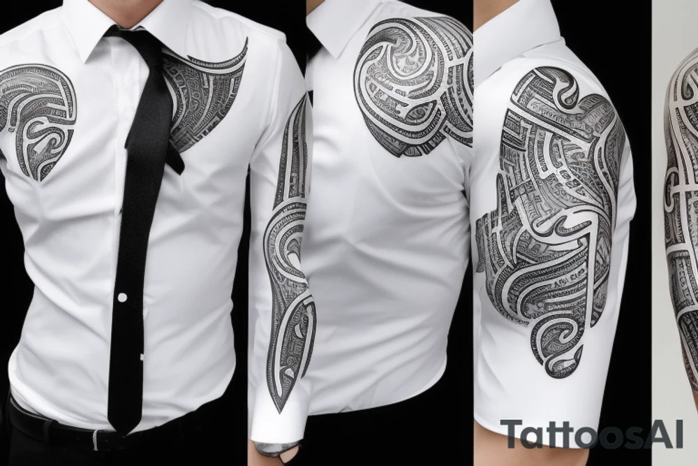 white formal business shirt tattoo idea