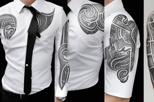 white formal business shirt tattoo idea