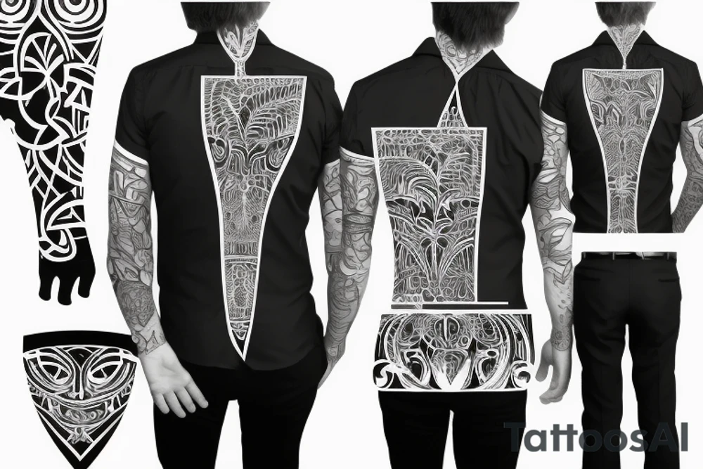 white formal business shirt tattoo idea