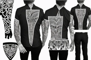 white formal business shirt tattoo idea