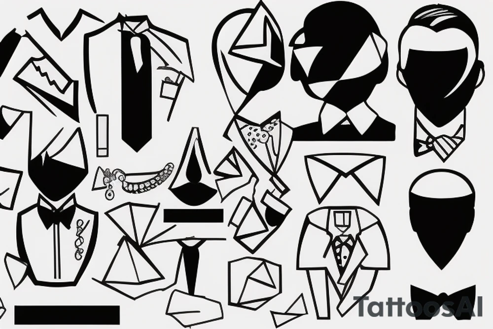 white formal business shirt styled as a sticker tattoo idea