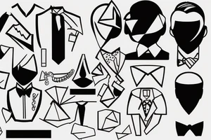 white formal business shirt styled as a sticker tattoo idea