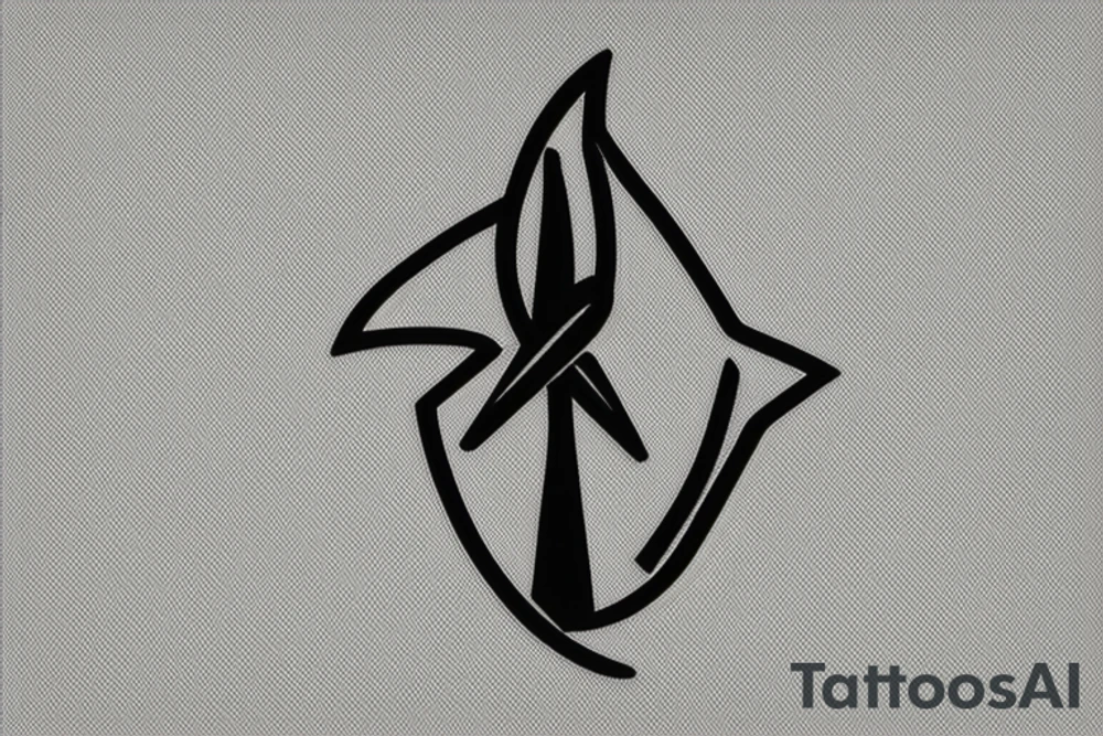 a minimalist, abstract sticker of a white business shirt. The shirt should be stylized in black and white, with a clean and simple outline. tattoo idea