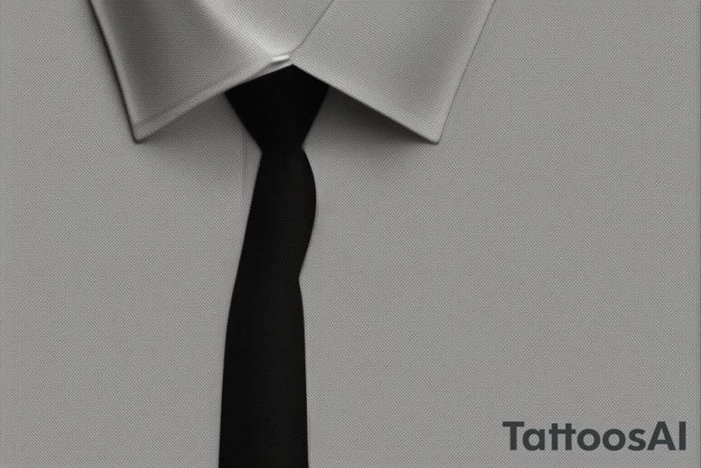 a minimalist, abstract sticker of a white business shirt. The shirt should be stylized in black and white, with a clean and simple outline. tattoo idea