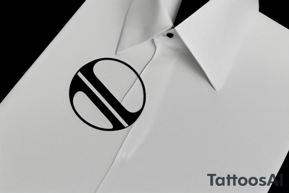 a minimalist, abstract sticker of a white business shirt. The shirt should be stylized in black and white, with a clean and simple outline. tattoo idea